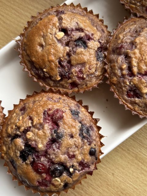 muffins avoine fruits rouges healthy petit déjeuner